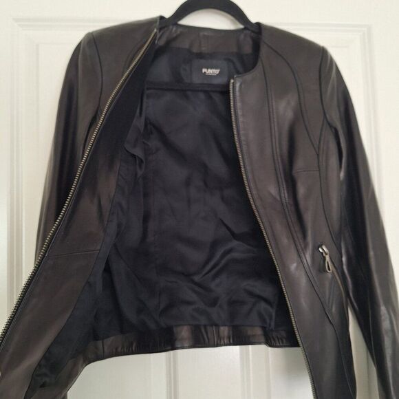 Akris Punto Black  Leather Moto Jacket size 2 - Picture 3 of 9